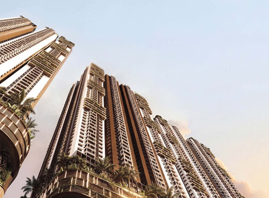 Team4 Aria towers looking up — green living in Miyapur