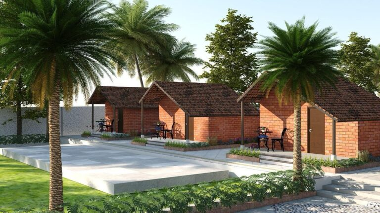 Guest cottages and clubhouse area